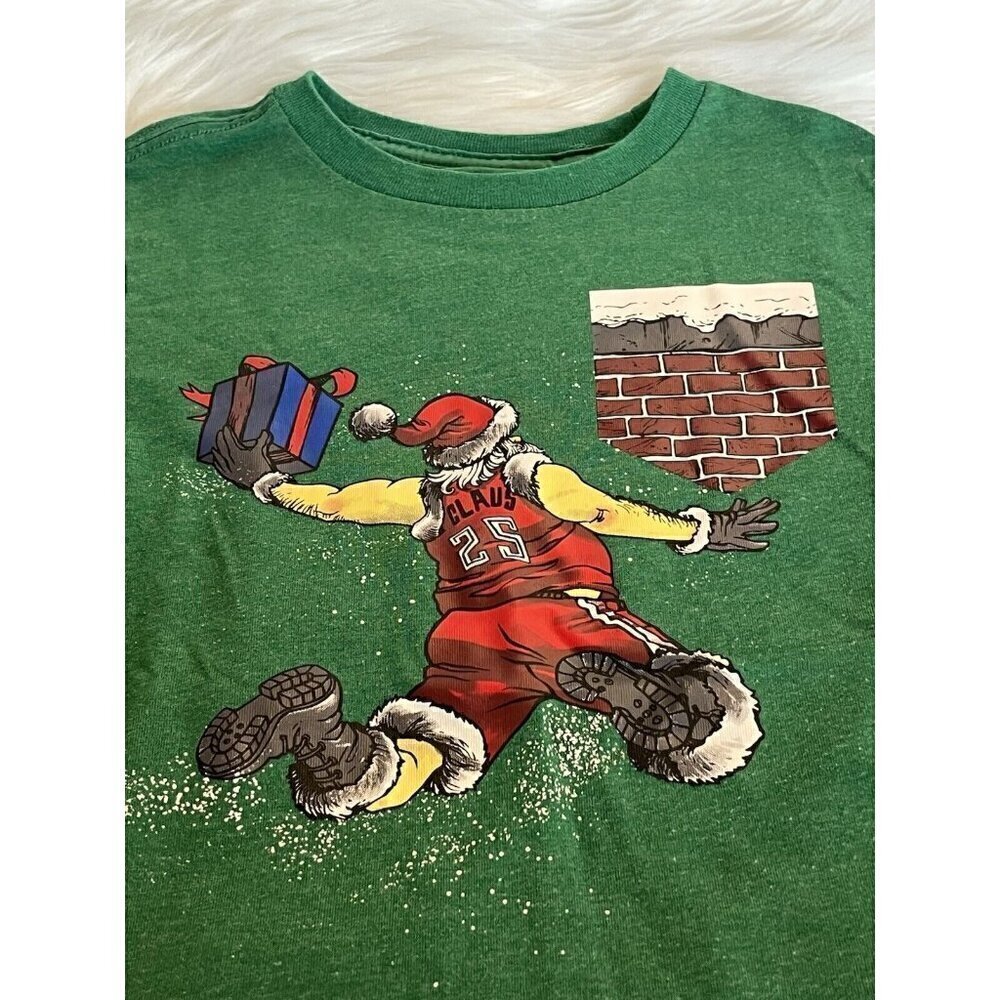 Holiday Time Graphic T-Shirt Boy's Size XS 4-5 Santa Claus Christmas Tee
